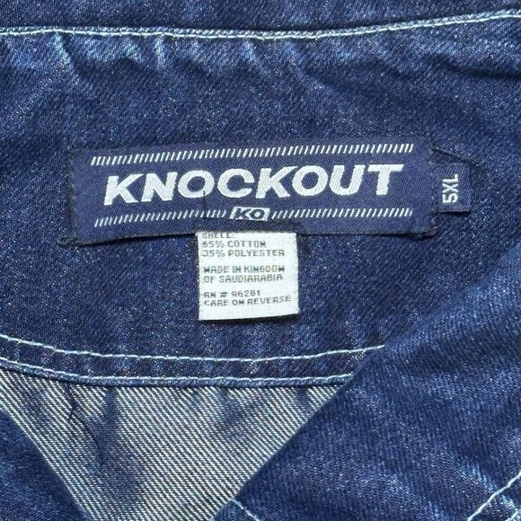 Vintage Knockout Blue Jean Denim Jacket Men's Big & Tall Size 5XL Cotton Blend - Picture 8 of 10